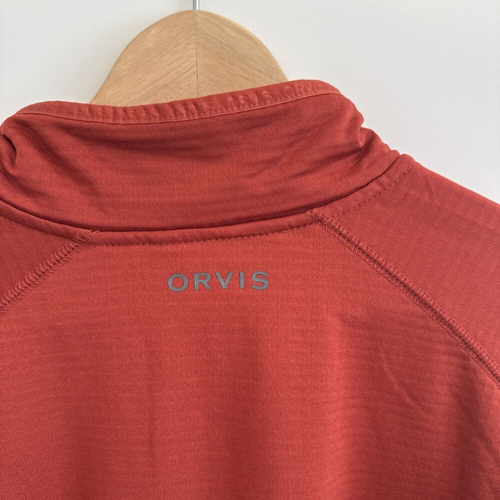 Orvis 1/4 Zip Pullover Performance Stretch Jacket Mens XL Rust Athleisure Earthy - Picture 5 of 14